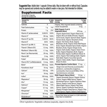The Vitamin Code Prenatal (180 Capsules) - Garden Of Life