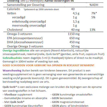 Vloeibare Omega 3 - Nature's Answer