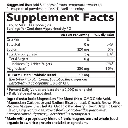 Dr. Formulated Whole Food Magnesium Raspberry Lemon (198,4g) - Garden of Life
