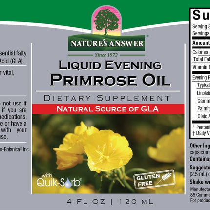 Teunisbloemolie 120ml Nature's Answer label