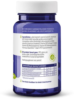 Vitamine B12 Combi met folaat - De Ultieme Energieboost voor Je Lichaam - Vitakruid - SuperfoodShop