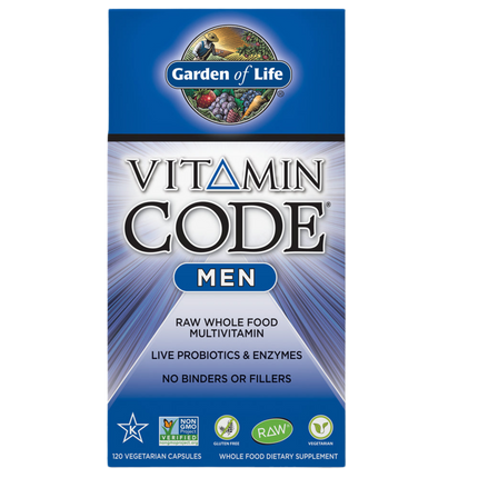 Multi-Vitamin RAW for Men - The Vitamin Code - 120 vegetarian capsules