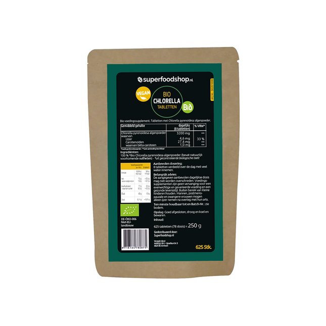 Bio Chlorella – 100% Zoetwateralg – Raw & Biologisch