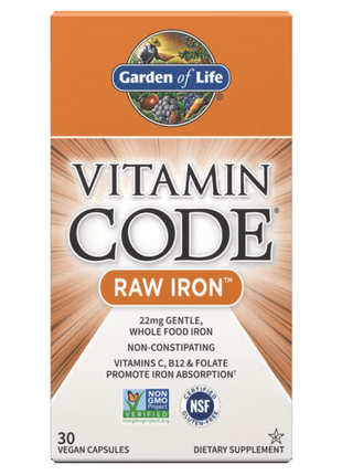 Vitamin Code RAW IJzer – Plantaardig & Zuiver - (30 capsules) - Garden of Life - SuperfoodShop