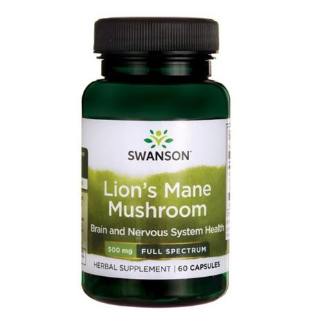 Lion’s Mane Mushroom – Full Spectrum 500 mg – 60 vegan capsules - Swanson - SuperfoodShop