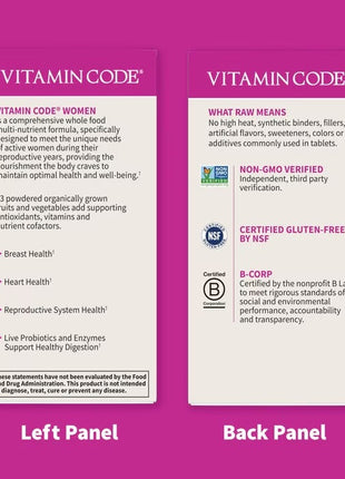 Vitamin Code Women – Multivitamine uit Echte Voeding (120 capsules)